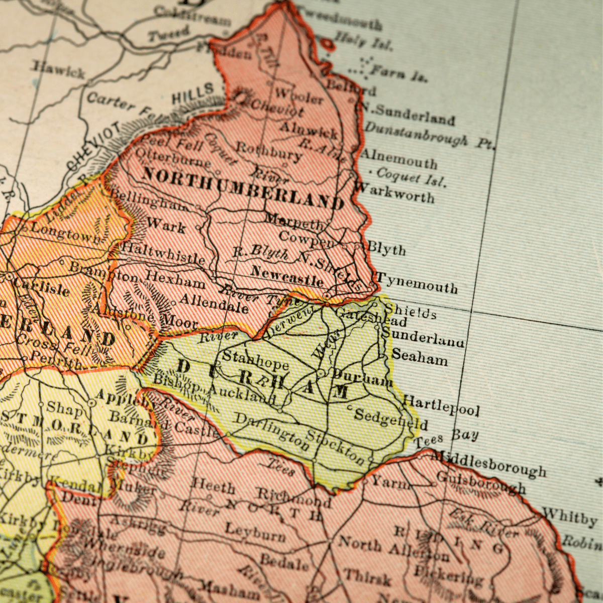 A map of north east